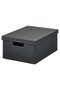 FJÄDERHARV Storage box with lid, anthracite, 25 x 35 x 16 cm