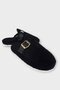 Fluffy, Doesn'T Make Noise, Eva Sole Buckle Women's House Slippers Black - 6
