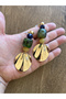 Bohemian Style Chunky Resin Metal Earrings - 2