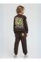Boy's Los Angeles Letter Print Design Tracksuit Set - 4