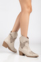 Women's Beige Embroidered Western Cowboy Boots - 4