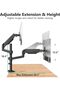 Premium Dual LCD Monitor Desk Mount Fully Adjustable Gas Spring Stand for Display up to 32", 17 - 3
