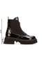 Monaco Series Women's Shiny Patent Leather Zippered Thick Sole Boots - 2