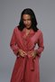 Women's Coral Velvet Shawl Collar Lace Winter Special Design Full Length Dressing Gown - 2