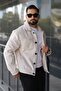 New Season Oversize Pocket Detailed Trendy Cashmere Men's Jacket - 3