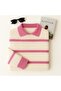 Women's Selani̇k Knitted Polo Neck Striped Oversize Style Sweater - 4