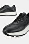 Men's Black Genuine Natural Leather Size 39-46 Eva Sole Lace-Up Sneaker Shoes - 5