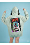 Lenithra Dope Back Printed Unisex Oversize Gray Hoodie - 3