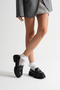Women's Daily Comfortable Buckle Loafer Black Crocodile - 4