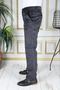 Men's Velvet Trousers with Smoked Fleece, Flexible Thick Wick, Classic Cut, Side Pockets, Lined - 3
