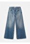 Wide Leg Jeans with Rhinestones - 3