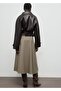 Houndstooth Pattern Wool Blend Skirt - 4