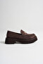 Grace Brown Suede Buckled Loafers - 4