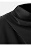 Drape Collar Long-Sleeved Dress - 5