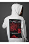 Lenithra Evangelion Back Printed Unisex Oversize White Hoodie - 3