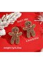 Christmas, New Year's Earrings, Sparkling Stones, Gingerbread Man - 3