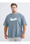 Rmz Gi̇yi̇m Farkiyla Large Size Zero Roba Collar Printed Combed Cotton Men's T-Shirt