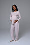 Women's Powder Shawl Collar Jacquard Winter Special Design Lace Maternity Pajama Set - 5