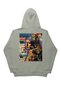 Lenithra Pearl Earring Girl Back Printed Unisex Oversize Gray Hoodie - 5