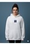 Lenithra Pearl Earring Girl Back Printed Unisex Oversize White Hoodie - 4