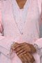 Women's Pink Jacquard Lace Winter Special Design Maternity Pajamas Nightgown Set - 3