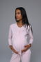 Women's Powder Jacquard Buttoned Winter Special Design Maternity Pajama Set - 5