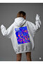 Lenithra Las Vegas Back Printed Unisex Oversize White Hoodie - 3
