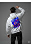 Lenithra Las Vegas Back Printed Unisex Oversize White Hoodie