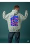 Lenithra Las Vegas Back Printed Unisex Oversize Gray Hoodie
