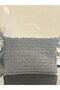 Hand Knitted Black Glitter Fringe Detailed Evening Dress Clutch Portfolio Bag - 4