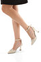 Pointed Toe Closed Back Bow Tie Thin Painted Heels Women's Shoes - 2