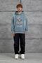 Men's Sweatshirt Love Money Piece Sleeves Gray Oversize Printed Hooded Crew Neck - 5