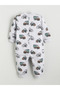 Gray 1.6 Tog Baby Boy Jumpsuit with Vehicle Pattern - 3