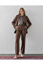 Belted Polyviscon Palazzo Trousers