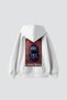 Crimson Reverie Printed Oversize Unisex White Hoodie - 2