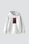 Crimson Reverie Printed Oversize Unisex White Hoodie - 3