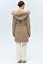 Plush Coat with Fur Hood and Pearl Detail Vi̇zon 3097-Tk - 6