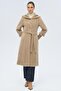 Hooded Ribbed Detailed Plush Coat Mink 3118 - 3
