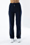 Women's Elastic Waist Double Pocket Wide Leg Sweatpants Navy Blue - Mw0000200 - 3