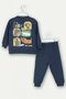 Mojo Baby Boy 1-4 Years Old Patterned Double Tracksuit Set Navy Blue - 2