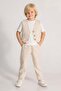 Mojo boy child 3-7 years triple Vest Set linen set 7664 beige