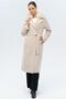 Batwing Sleeve Detachable Fur Punto Stitching Detailed Cashmere Coat Light Beige 3120-Tk - 6