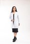 Women - Tunic Length, Classic Collar, Long Sleeve White Apron
