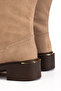 Women's Mink Suede Boots with Gold Detail on the Back - 3