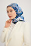 Hilal City - Indigo - 100% Silk Twill Scarf - 90X90 cm