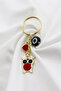 Cute Owl with Gold Ring Handmade Black Glass Evil Eye Beaded Keychain, Gift Bag Ornament - 2