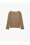Cotton Long Sleeve Crew Neck Embroidered T-Shirt - 2