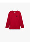 Cotton Long Sleeve Crew Neck Ataturk Printed T-Shirt