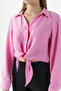 Women's Double Pocket Tie Detail Shirt Pink - 25Y 34142-1 - 7