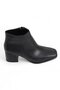 Women's Heeled Ankle Length Zippered Black Boots